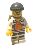 LEGO cty0618 Police - Jail Prisoner 18675, Open Shirt, Striped Legs, Gray Knit Cap, Backpack