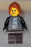 LEGO cty0631 Police - City Bandit Crook Female, Dark Orange Hair