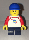 LEGO cty0662 Boy, Freckles, Classic Space Shirt with Red Sleeves, Dark Blue Short Legs
