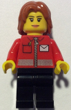LEGO cty0676 Post Office White Envelope and Stripe, Black Legs, Dark Orange Mid-Length Tousled Hair