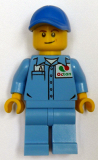 LEGO cty0689 Medium Blue Uniform Shirt with Pocket and Octan Logo, Medium Blue Legs, Blue Cap with Hole, Lopsided Smile