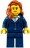 LEGO cty0691 Businesswoman - Dark Blue Pants Suit, Peach Lips, Dark Orange Female Hair over Shoulder