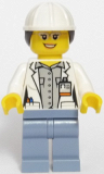 LEGO cty0693 Volcano Explorer - Female Scientist, White Construction Helmet with Long Hair