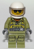 LEGO cty0697 Volcano Explorer - Male Worker, Suit with Harness, White Helmet, Trans-Black Visor, Sunglasses