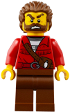 LEGO cty0835 Mountain Police - Crook Male with Red Fringed Shirt with Strap and Pouch, Skunk Fighter