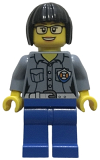 LEGO cty0861 Coast Guard City - Female Station Manager, Short Black Hair with Glasses