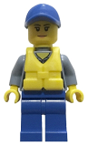LEGO cty0862 Coast Guard City - Female Crew Member, Blue Cap with Life Jacket