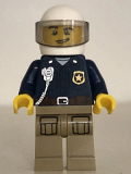LEGO cty0868 Mountain Police - Officer Male, White Helmet and Smirk