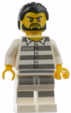 LEGO cty0871 Mountain Police - Jail Prisoner 50380 Prison Stripes, Black Hair, Beard