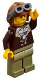 LEGO cty0879 Mountain Police - Crook Male with Lined Jacket over Prisoner Shirt, Aviator Cap with Goggles