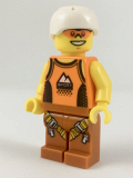 LEGO cty0917 Rock Climber, Orange Tank Top, Dark Orange Legs with Clips, White Sports Helmet