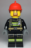 LEGO cty0966 Fire - Reflective Stripes with Utility Belt, Red Fire Helmet, Brown Goatee