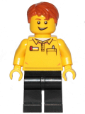 LEGO cty1239 Lego Store Employee, Black Legs, Dark Orange Tousled Hair, Lopsided Grin