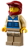 LEGO cty1301 Wildlife Rescue Explorer - Male, Blue Vest with 
