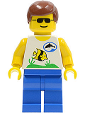 LEGO div004 Divers - Boatie 1, Brown Male Hair