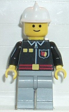 LEGO firec021 Fire - Flame Badge and 2 Buttons, Light Bluish Gray Legs, White Fire Helmet