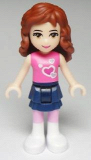 LEGO frnd010 Friends Olivia, Dark Blue Layered Skirt, Dark Pink Top with Hearts
