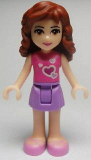 LEGO frnd017 Friends Olivia, Medium Lavender Skirt, Dark Pink Top