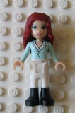 LEGO frnd025 Friends Theresa, White Riding Pants, Light Aqua Long Sleeve Top with Collar