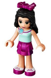 LEGO frnd052 Friends Emma, Magenta Layered Skirt, Light Aqua Top with Flower, Bow