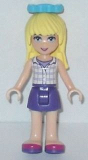 LEGO frnd064 Friends Stephanie, Dark Purple Skirt, White Plaid Button Shirt, Bow