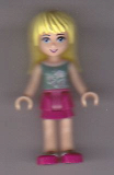 LEGO frnd065 Friends Stephanie, Magenta Layered Skirt, Olive Green Top