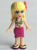 LEGO frnd116 Friends Stephanie, Magenta Wrap Skirt, Lime Bikini Top, Flower