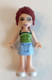 LEGO frnd166 Friends Mia, Bright Light Blue Skirt, Lime Halter Top with Dark Green Dots