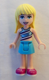 LEGO frnd314 Friends Stephanie, Medium Azure Skirt, Striped Top