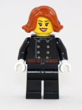 LEGO hol119 Fire - Jacket with 8 Buttons, Dark Orange Female Hair Short Swept Sideways