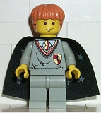 LEGO hp007 Ron Weasley, Gryffindor Shield Torso, Black Cape with Stars