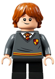 LEGO hp273 Ron Weasley, Gryffindor Sweater with Crest, Black Short Legs
