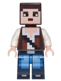 LEGO min036 Minecraft Skin 3 - Pixelated, Reddish Brown Vest with Strap and Blue Jeans