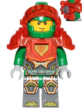 LEGO nex115 Aaron - Trans Neon Orange Armor and Visor, Towball on Back (271718)
