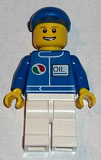 LEGO oct054 Octan - Blue Oil, White Legs, Blue Short Bill Cap (3180)