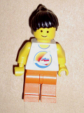LEGO par061 Surfboard on Ocean - Orange Legs, Black Ponytail Hair