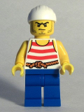 LEGO pi170 Pirate 9 - Red and White Stripes, Blue Legs, Scowl