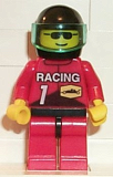 LEGO rac001 Racing Team 1, Black Helmet, Trans-Light Blue Visor