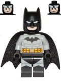 LEGO sh689 Batman - Light Bluish Gray Suit with Yellow Belt, Black Crest, Mask and Cape (Type 3 Cowl)