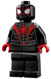 LEGO sh855 Spider-Man (Miles Morales) - Dark Bluish Gray Webbing on Head, Red Hands (76244)