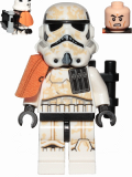 LEGO sw0992 Sandtrooper Squad Leader/Captain - Orange Pauldron, Ammo Pouch, Dirt Stains, Survival Backpack (Dual Molded Helmet)