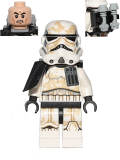 LEGO sw548a Stormtrooper (Tatooine) with Black Pauldron, Re-Breather on Back, Dirt Stains, Patterned Head (Sandtrooper)