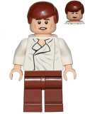 LEGO sw612 Han Solo, Reddish Brown Legs without Holster Pattern (Carbonite, Light Flesh, Dual Sided Head)