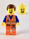 LEGO tlm180 Emmet - Lopsided Grin / Confused, Worn Uniform