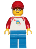 LEGO trn247 Man - Classic Space Shirt with Red Sleeves, Blue Legs, Red Cap