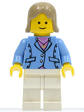 LEGO twn040 Medium Blue Jacket, White Legs, Dark Tan Female Hair