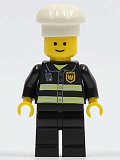 LEGO twn092 Fire - Reflective Stripes, Black Legs, White Cook