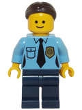 LEGO twn220 Police -  Female Officer, Dark Brown Hair with Bun (10246)