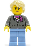 LEGO twn236 Dark Bluish Gray Jacket with Magenta Scarf, Medium Blue Legs, Tan Hair (Grandma) (10247)