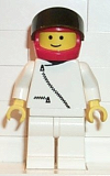 LEGO zip012 Jacket with Zipper - White, White Legs, Red Helmet, Black Visor